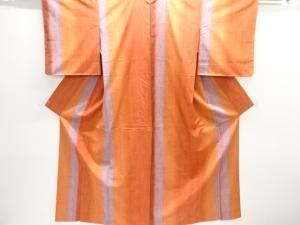 未使用品　縞織り出し手織り紬着物